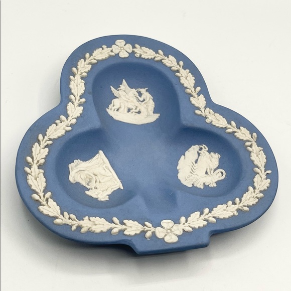 Vintage Clover Blue Jasperwear Ashtray Dish - Picture 2 of 4